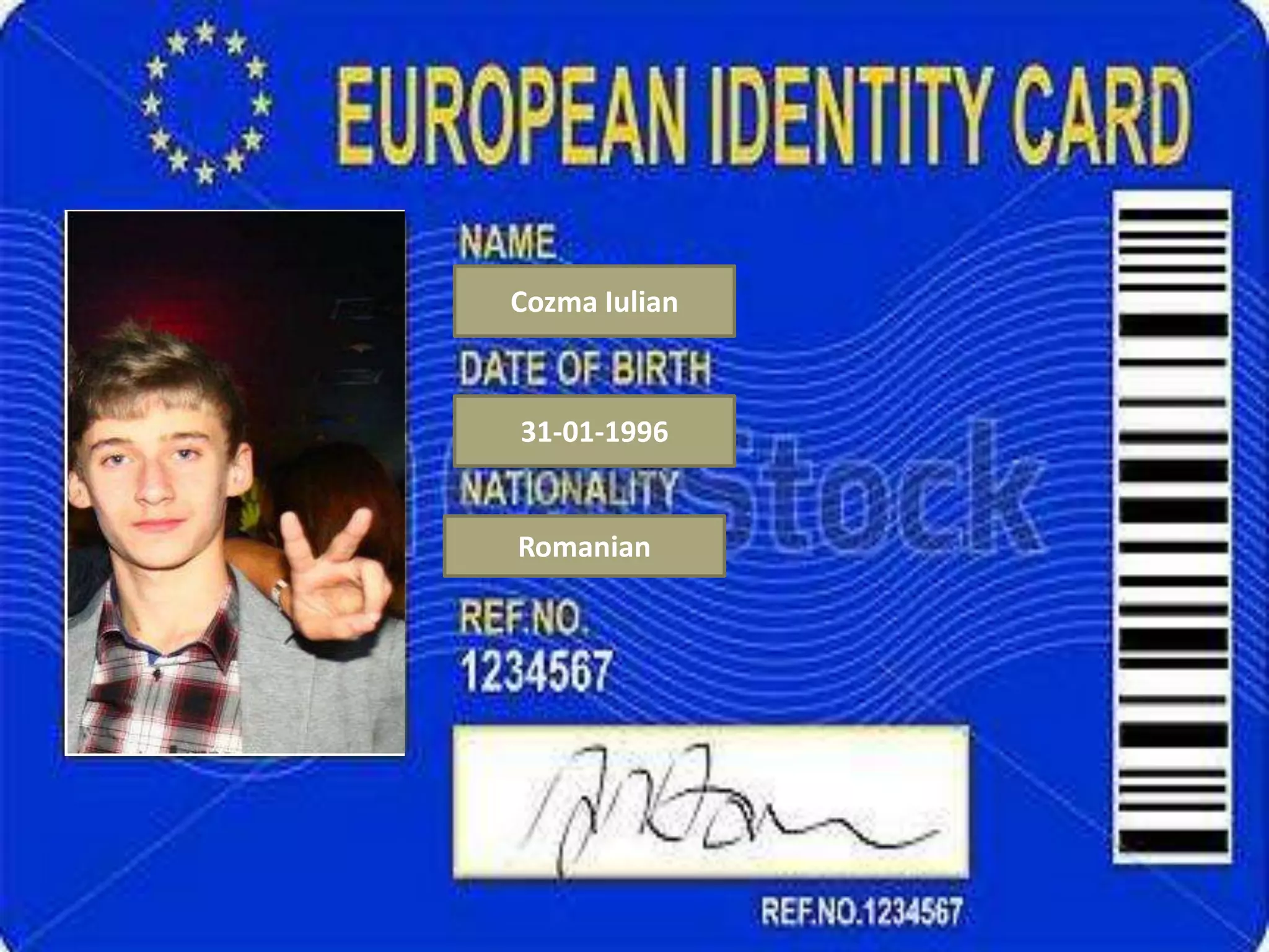 Romanian Id Card Back